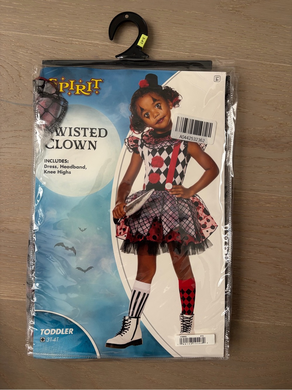 Spirit Twisted Clown Toddler Costume - Black, White & Red